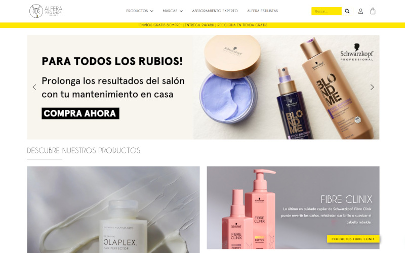 diseño tienda online cosmeticos version desktop